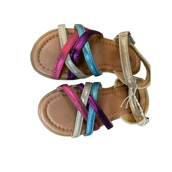 NEW Girl Sandals Colorful US Toddler 5 Spring Summer Ready Dress Sandals - Picture 5 of 7